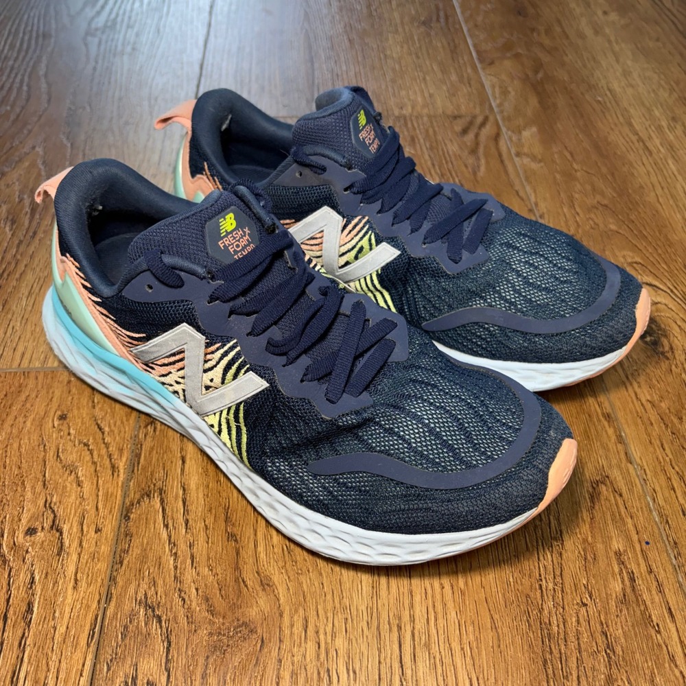 New Balance Fresh Foam Tempo Indigo Peach Mint Running Shoes Women's US 7.5